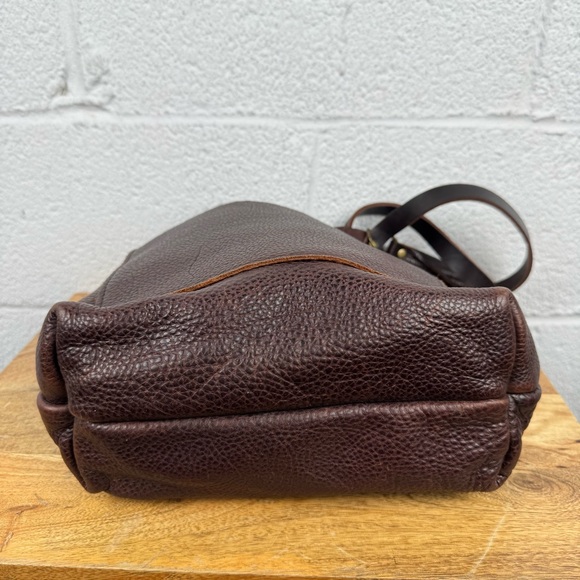 Portland Leather Goods Small Coldbrew Brown Pebbled Leather Tote Bag - Picture 7 of 13